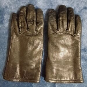 Black Leather Thinsulate Insulation Gloves Women's M